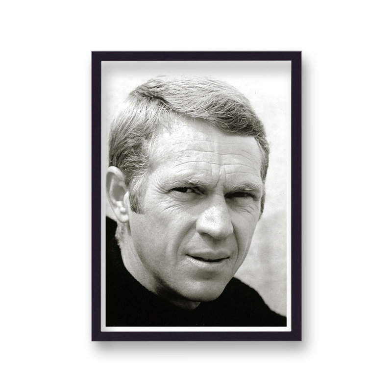 Steve Mcqueen Large Facial Portrait - Single Picture Frame Print