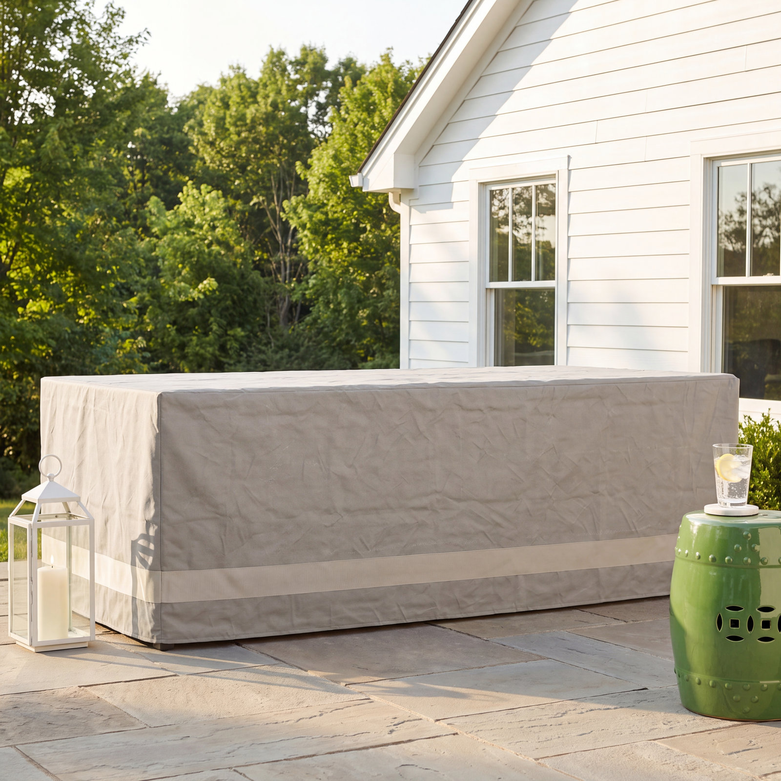 Najuma Outdoor Patio Table Cover, 30" H x 87.75" W x 43" D