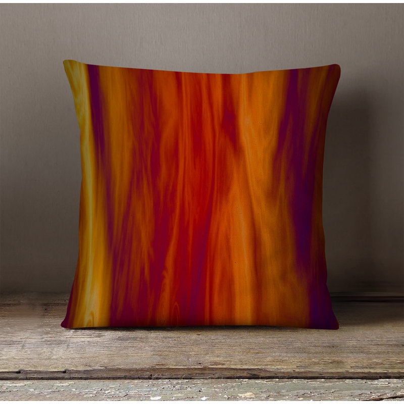 Throw Pillow With Insert, 16"H x 16"W, Red Striped/Abstract 1