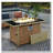 43" Propane Gas Fire Pit Table, 60000 BTU Rectangular Open Weave Wicker Fire Pit with Glass Wind Guard for Outside Patio Deck Garden Backyard-1197555585