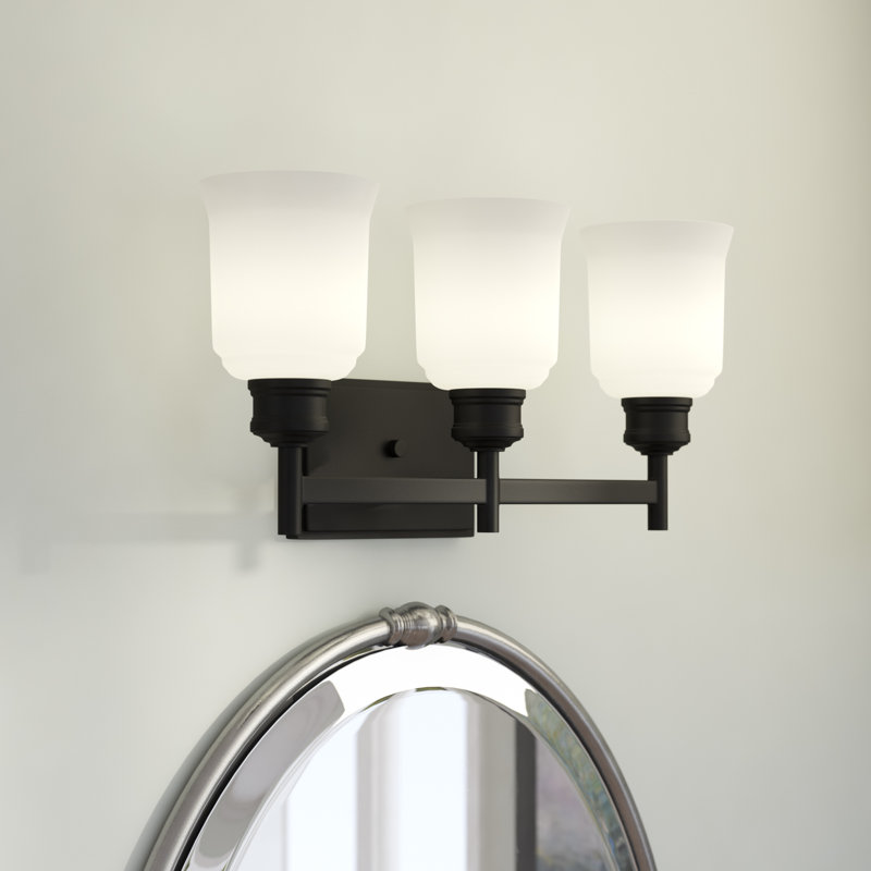 Éclairage pour salle de bain 3 lumières à intensité variable Alayanna, Noir mat