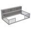 Full Floor Bed With Side Bookcase,Shelves,Guardrails-491149416-491149399