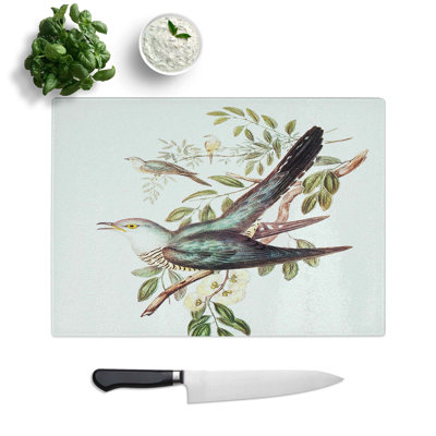 Tempered Glass Australian Cuckoos Chopping Board