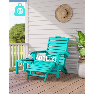 Chaise Adirondack pliante avec repose-pieds rétractable résistant aux intempéries ...