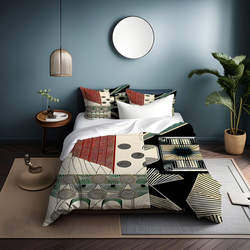 Polyester Abstract Duvet Cover, King Duvet Cover + 2 King Shams