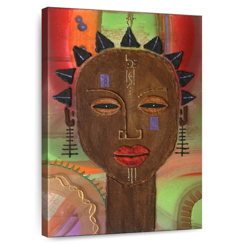 Leisha Tribal Stone Head, 24" H x 16" W