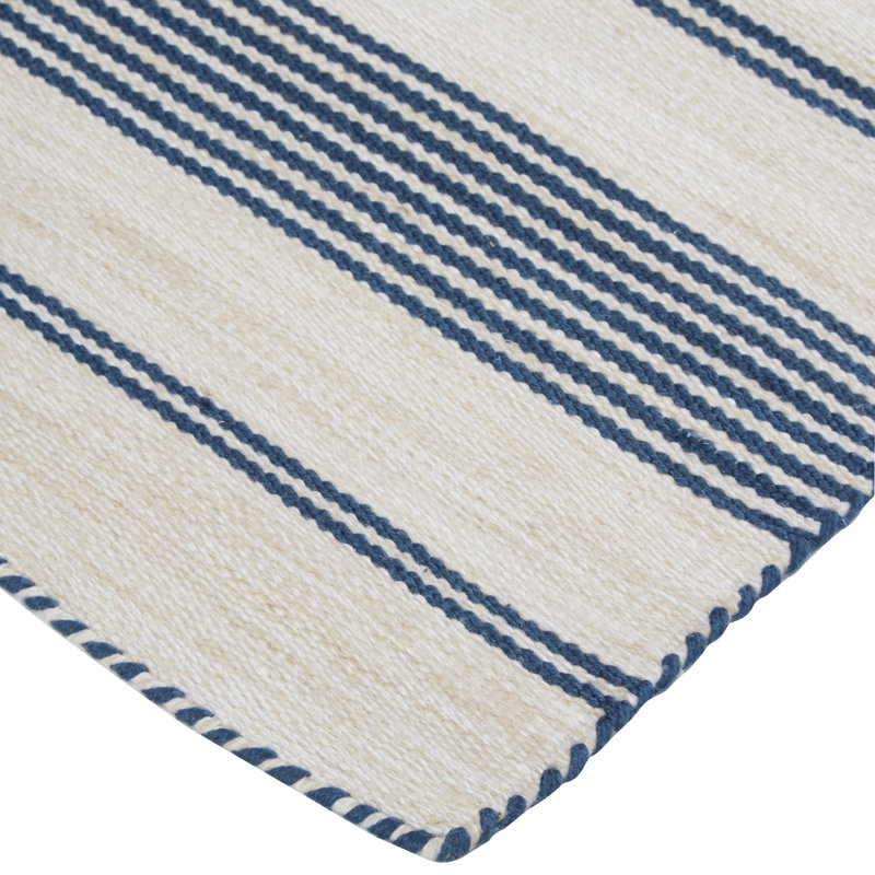 Tapis intérieur / extérieur rayé tissé à la main Perci, Rectangle 4 pi x 6 pi