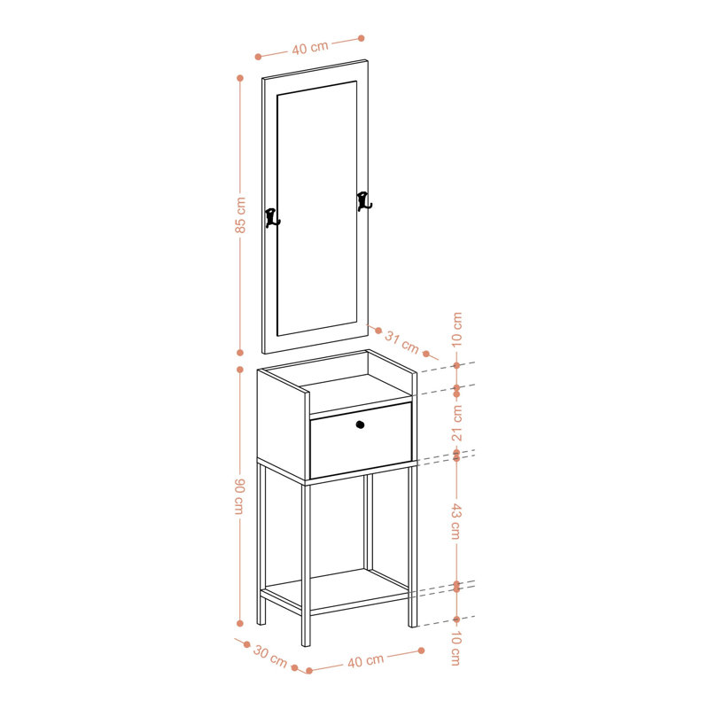 Support de couloir, Beige