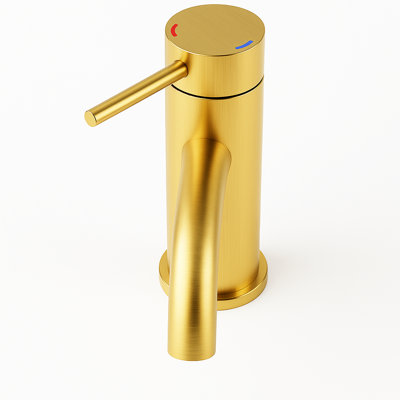 Robinet de salle de bain monobloc, en acier inoxydable, couleur or brossé, résistant à la corrosion, contrôle précis du débit d'eau grâce à sa cartouche en céramique, finition haute performance, flexibles d'alimentation inclus, 19,3 cm (7,59 po)