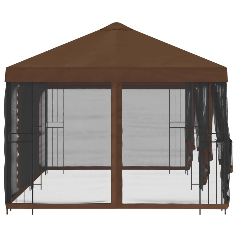 Vidaxl Gazebo Polyester And Steel, Brown