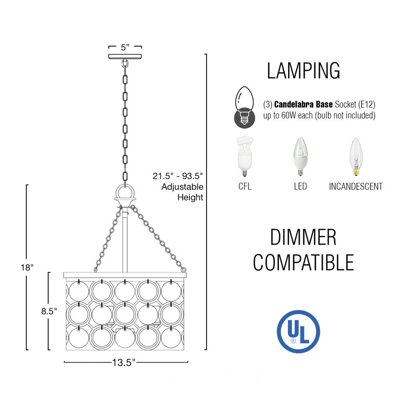 Luminaire suspendu tambour 2 lumières Vertina