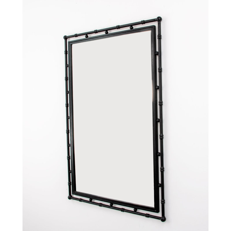 Jamison Flat Metal Wall Mirror, Black