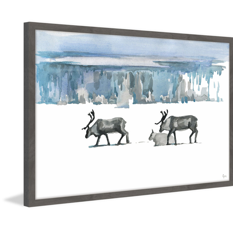 Caribou Trek by Eyre Tarney - Single Picture Frame Painting, 30cm H x 45cm W