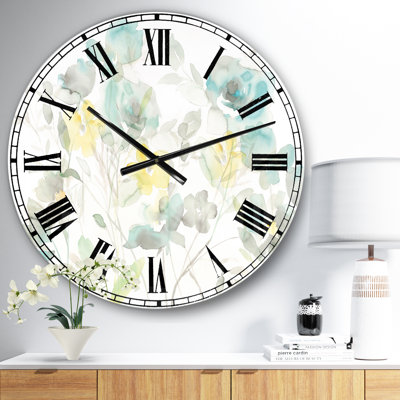 Aqua Rose Natural Element - Traditional wall clock