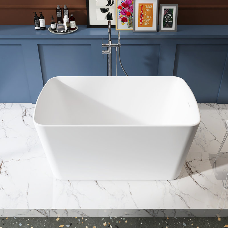 49'' Acrylic Freestanding Soaking Bathtub, Glossy White