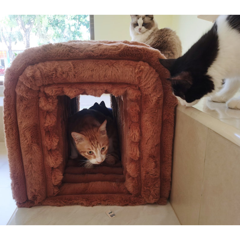 Rangement pour fournitures pour animaux de compagnie - Banc en velours côtelé et lapin, cachette pour chats, salon, chambre à coucher, vestibule, banc intérieur en arc avec et, cachette pour chat, fabrication