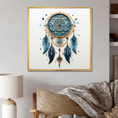 Blue Dream Catcher Minimalist Serenity IV - Landscapes Canvas Wall Art