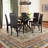 Beal 7-Pc Dining Set in Dark Brown Finished Wood/Faux Leather, 37.91''H X 17.82''W X 20.39''D