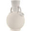 Ceramic Textured Decorative Vase with Ring Handles-1491617800