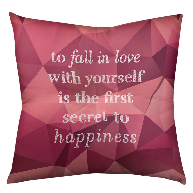Loving Yourself Throw Pillow, 26" H x 26" W, Pink Tourmaline