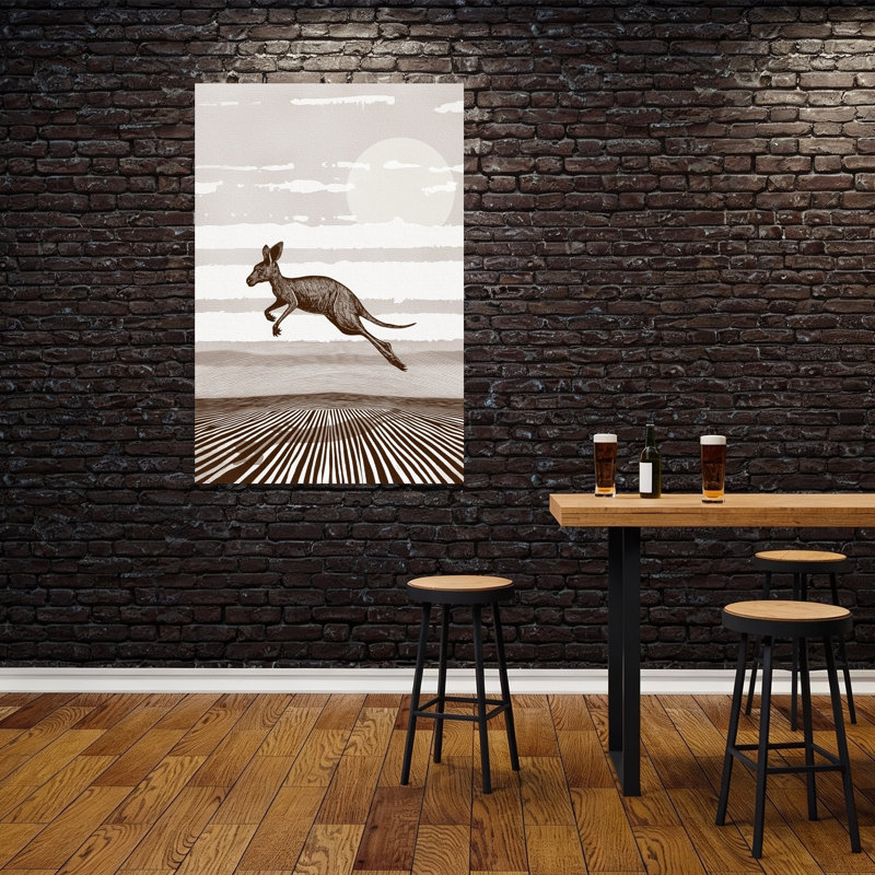 Reproduction d'art mural de paysage abstrait de la lune du désert, H 60 po x l 40 po