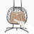 Wicker Rattan Patio Basket Egg Swing Chair with UV Resistant Cushions-925320666-925320665