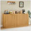 Buffet moderne ondulé, armoire de rangement à contour incurvé, armoire à 4 portes avec fonction de rangement, convenant à la cuisine / chambre à coucher / salon-120166321