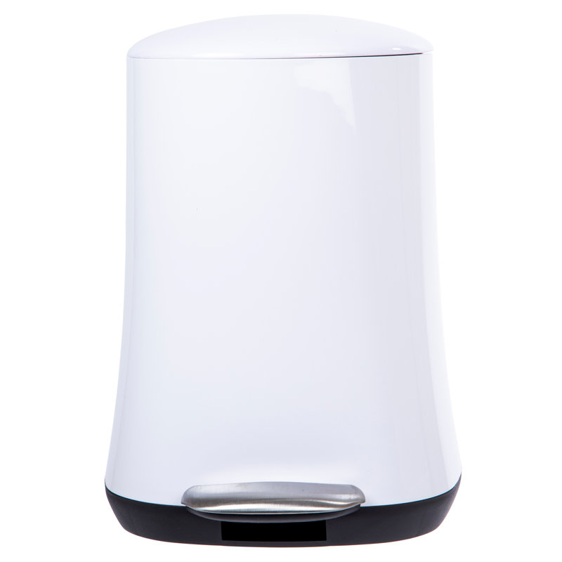 Poubelle à pédale 1,3 gallons en plastique, Blanc