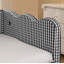 Lit de jour en vichy douillet avec lit gigogne simple et sans sommier, avec port USB et adorable tissu en lin ondulé -1036861760
