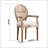 French Vintage Upholstered Fabric Dining Armchair, Set of 2, Beige