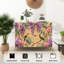 Sideboard Buffet Cabinet with Storage Floral Wisteria Rose Birds Soft Yellow with 2 Doors for Living Room and Kitchen