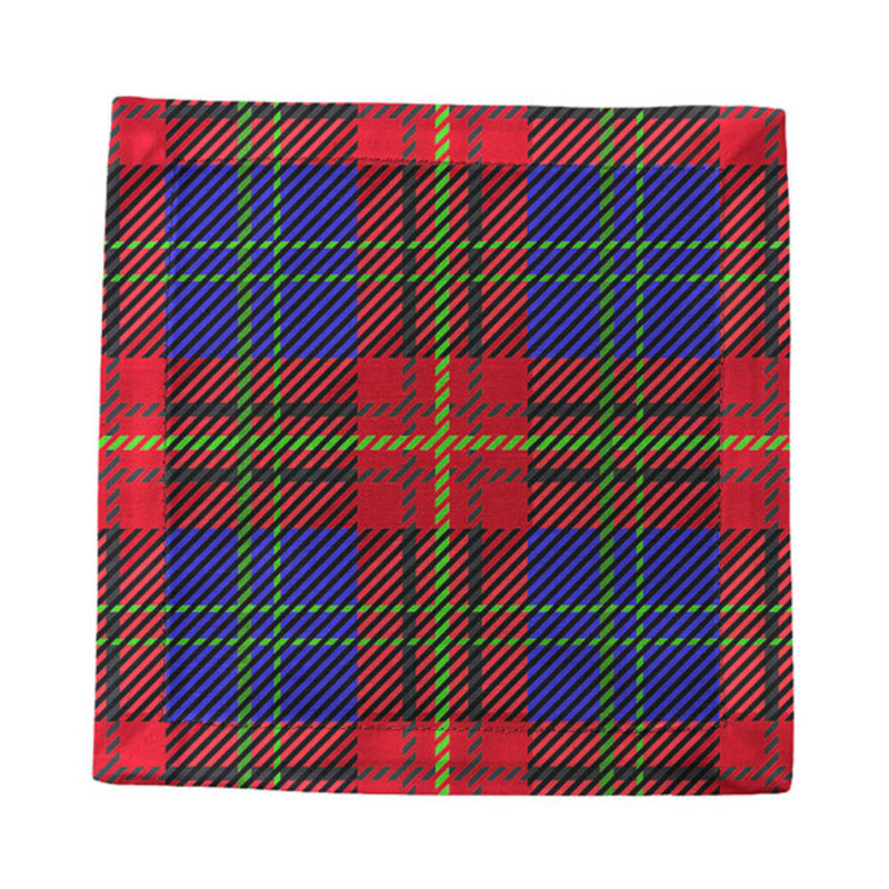 Tartan Cotton Sateen Cocktail Napkins, Blue