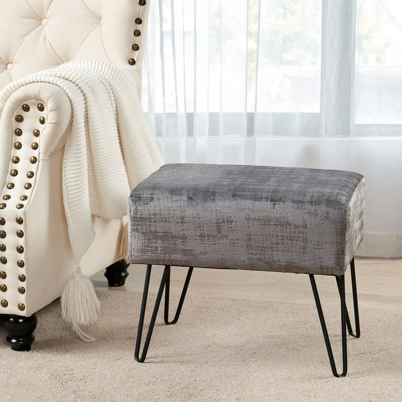 Repose-pieds standard Alegre, Velours gris clocher