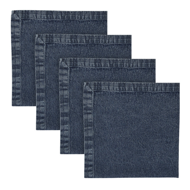  Ensemble de 4 serviettes en denim