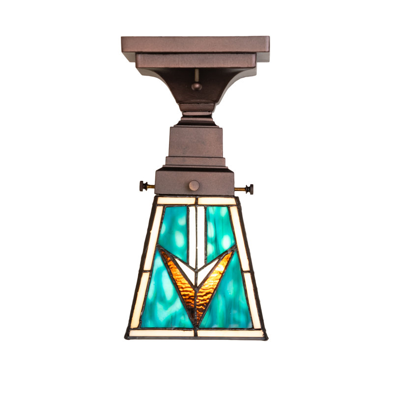 5" Square Valencia Mission Flushmount