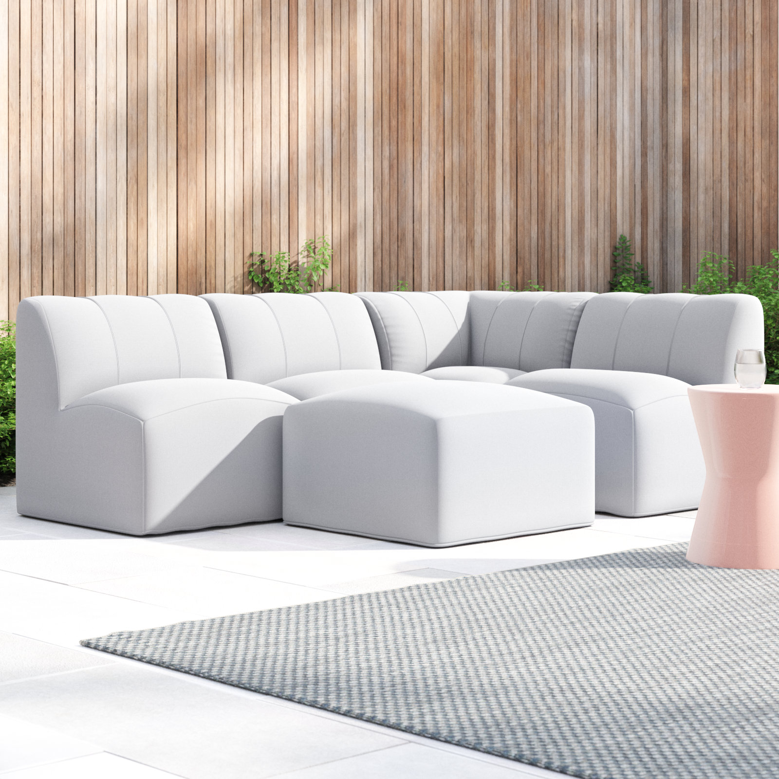 Praia 4-Person Sunbrella® Patio Seating Group, Canvas White Sunbrella® Canvas