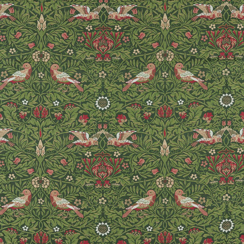 Emery Walker's House Bird Tapestry Fabric, Tump Green