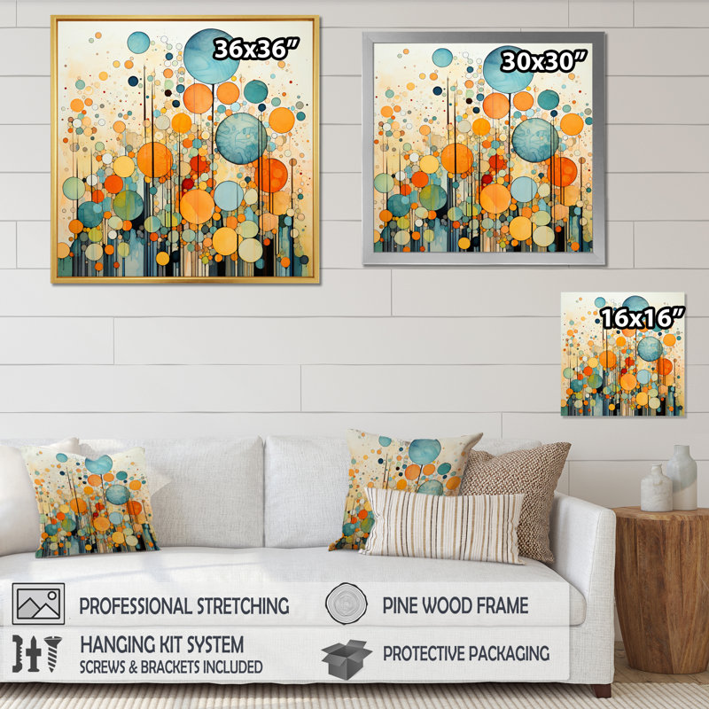 Retro Remix IV - Abstract Collages Canvas Wall Art, Toile tendue, H 16 po x l 16 po x P 1 po