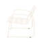 Chaise de patio moderne, en métal blanc mat, l 27,35 po x H 26,01 po, et aérée, conception à lattes ouvertes, structure requise pour l'assemblage, look élégant,