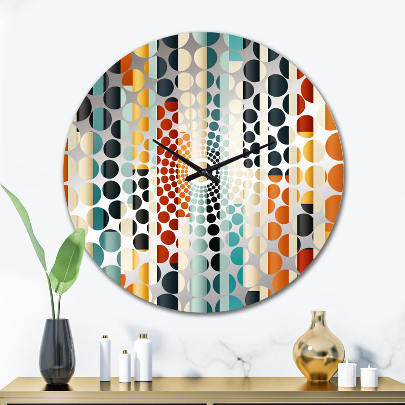 Green Green Chic Chic Striped Patterns - Horloge murale rayée, Très grand