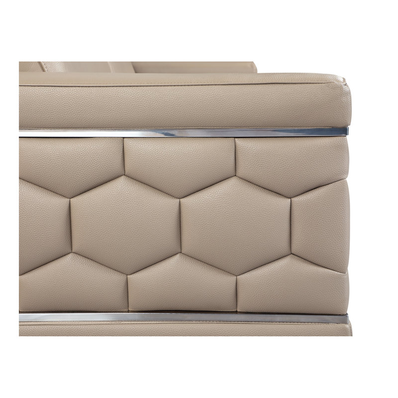 Canapé en cuir italien Top Grain, Beige