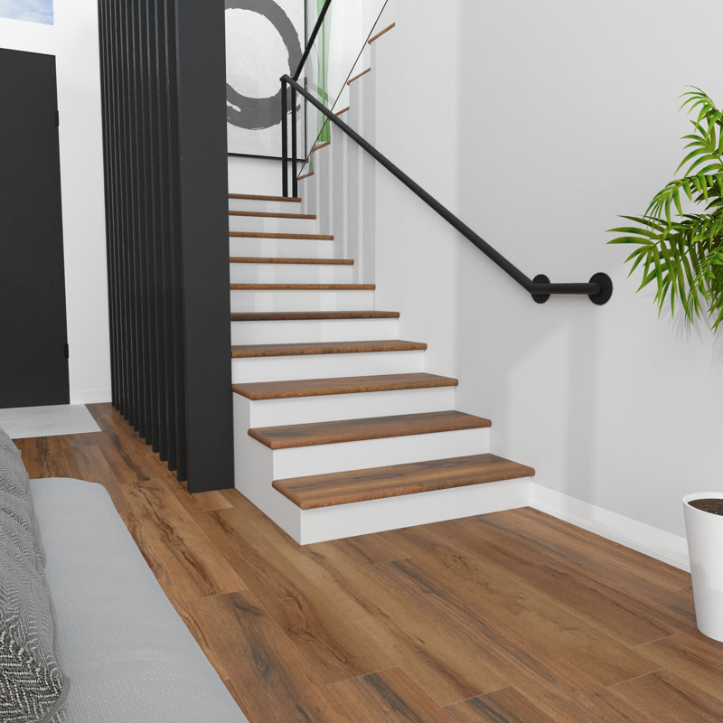 Island Maple Vinyl Square Edge Stair Tread 49.8'' Length