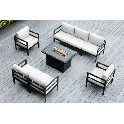 Josmar 7 - Person Patio Conversation Set with Cushions