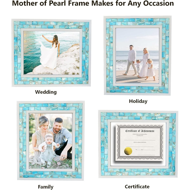 Cadre photo 8 x 10 plaques bleues