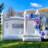 15' x 13' PVC White Bounce House with Slide and Air Blower