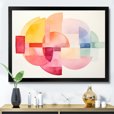 «Pastel Color Geometric Ink Collage III», art mural géométrique