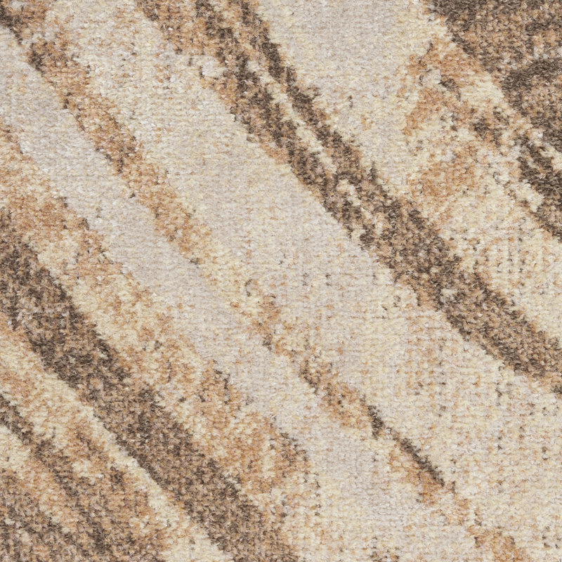 Astra Machine Washable Beige Modern Indoor Rug, Runner 2' x 6'