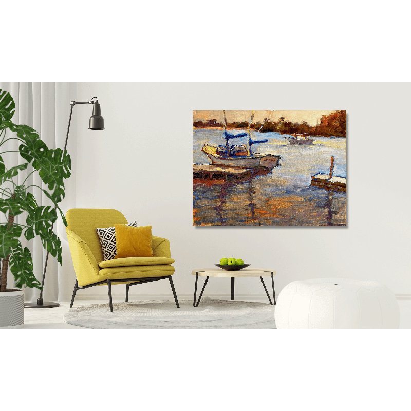 Funky Sailboat Print by John Beard, 36" H x 48" W x 2" D, Unframed