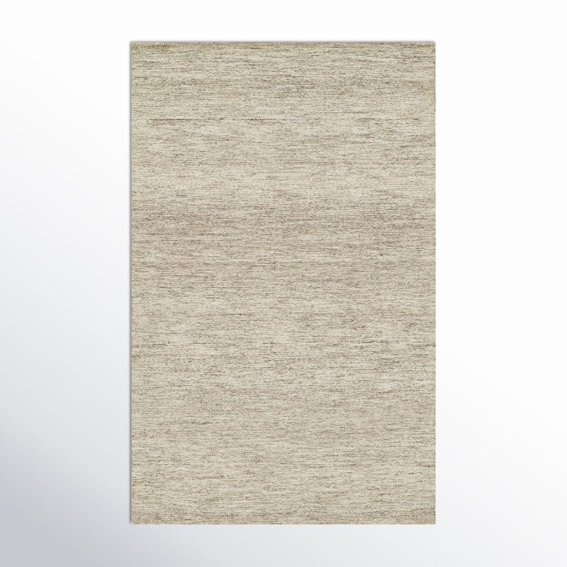 Charton Handmade Tufted Wool Gray/Sand Area Rug, Rectangle 8' x 10'