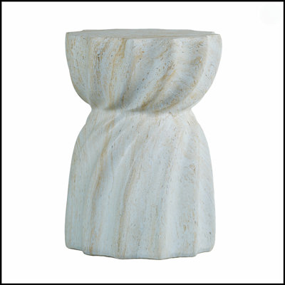 Cement Outdoor End Table For Patio And Garden, Faux Terrazzo Accent Table, Modern Small Round Side Table, Tree Stump Garden Stool, Indoor And Outdoor Use